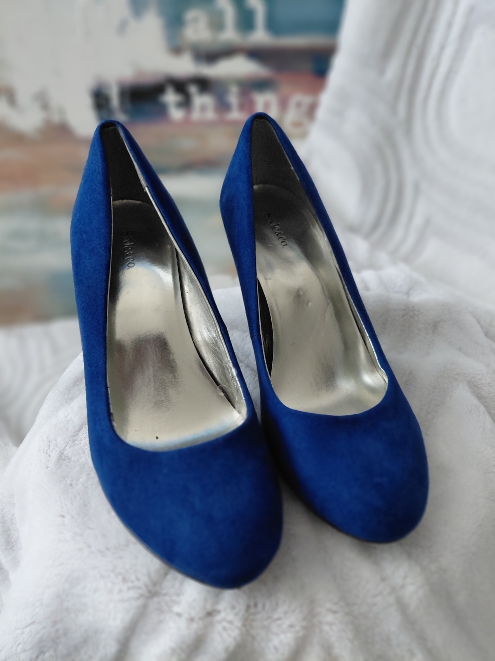 Style & Co. Cobalt Blue Suede Rounded-Toe Pumps